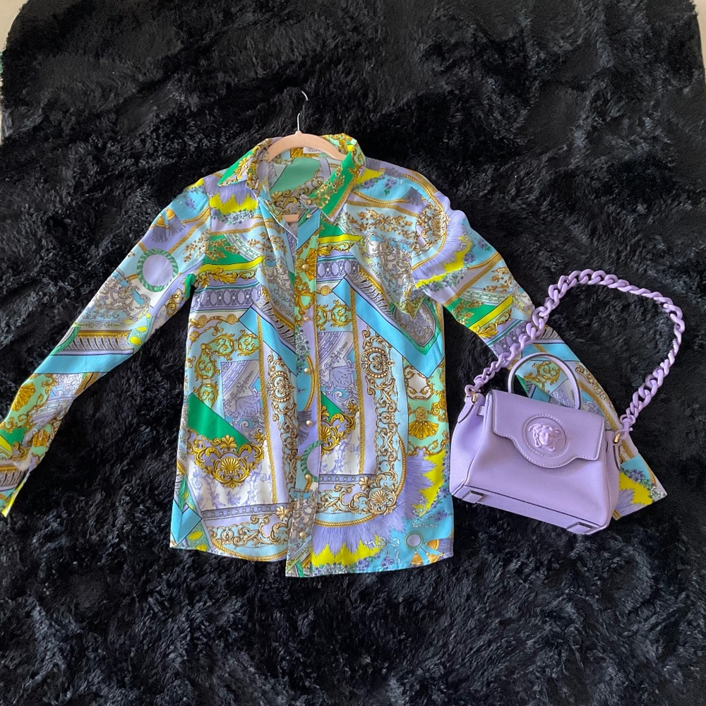 Flavio Castellani Colorful Silk Blouse